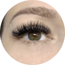 Mega volume lash extensions from The Lash Lounge.