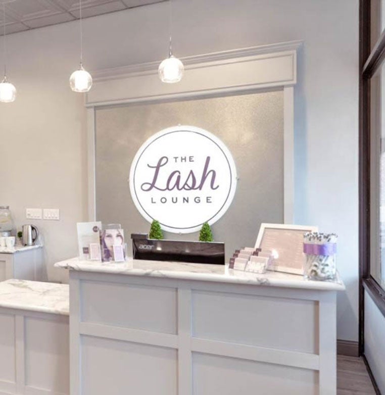 Front desk of local lash salon - The Lash Lounge