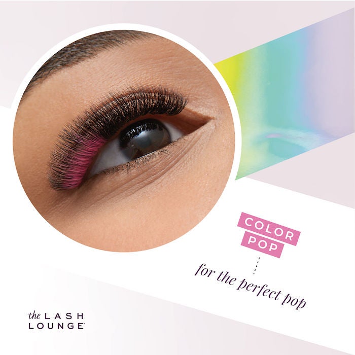 colorful graphic of pink lashes